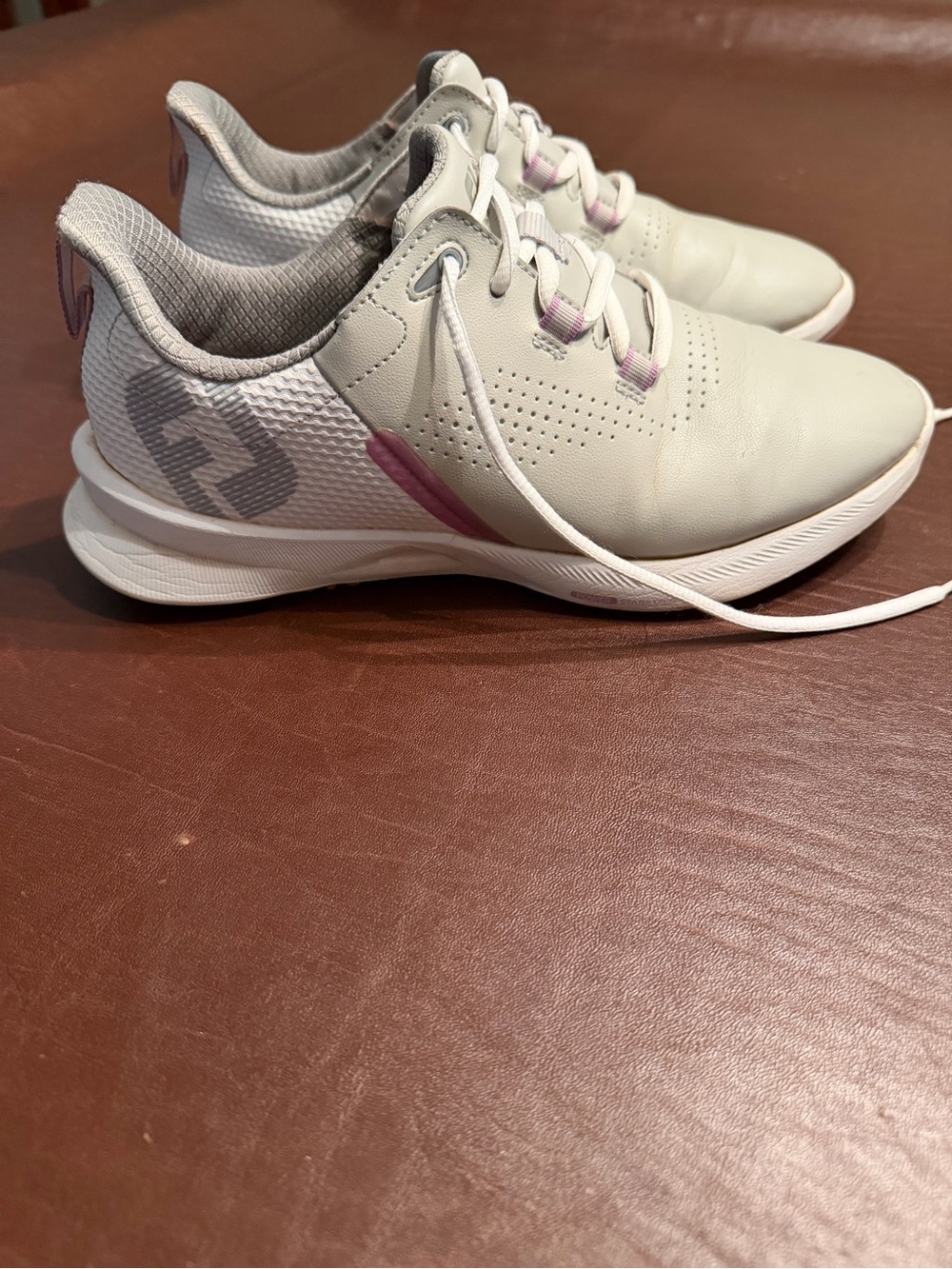 FootJoy Women's White and Pink Athletic Shoes